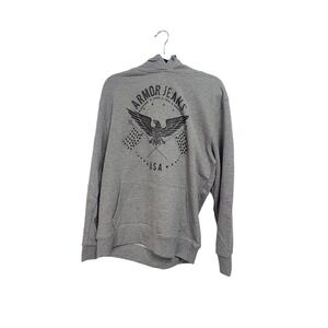 Armor Jeans Mens‎ USA Eagle Graphic Hoodie Grey 3XL AJ20001 NWT